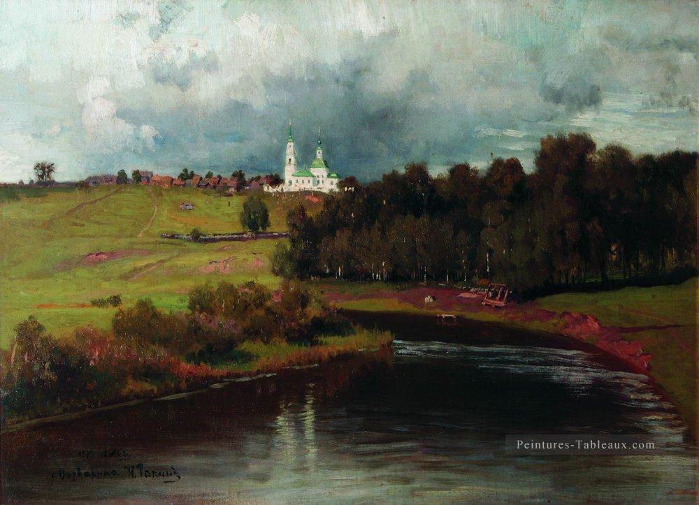 vue du village varvarino 1878 Ilya Repin paysage ruisseaux Peintures à l'huile